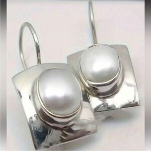 Lumiere Silver Pearl Drop Earrings